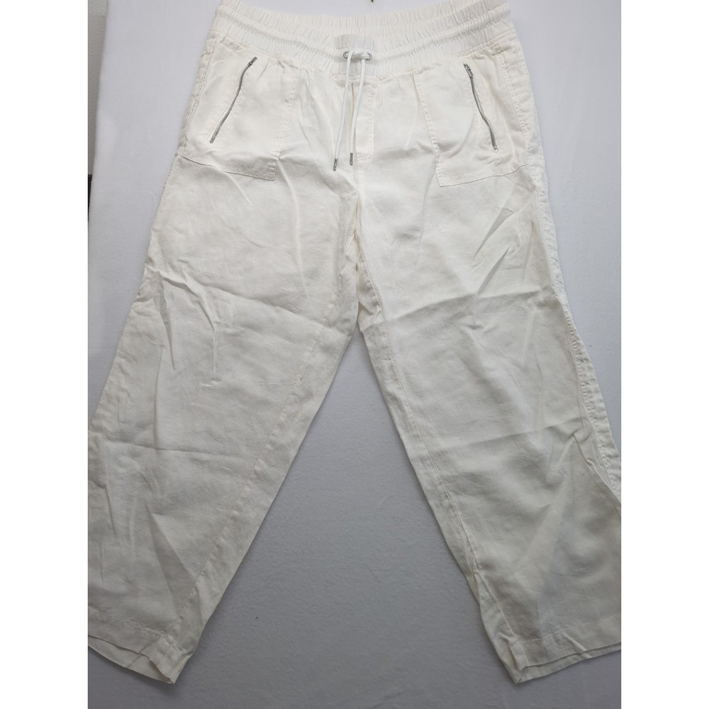 Athleta Cabo Linen Wide Leg Pants‎ White - Size 18